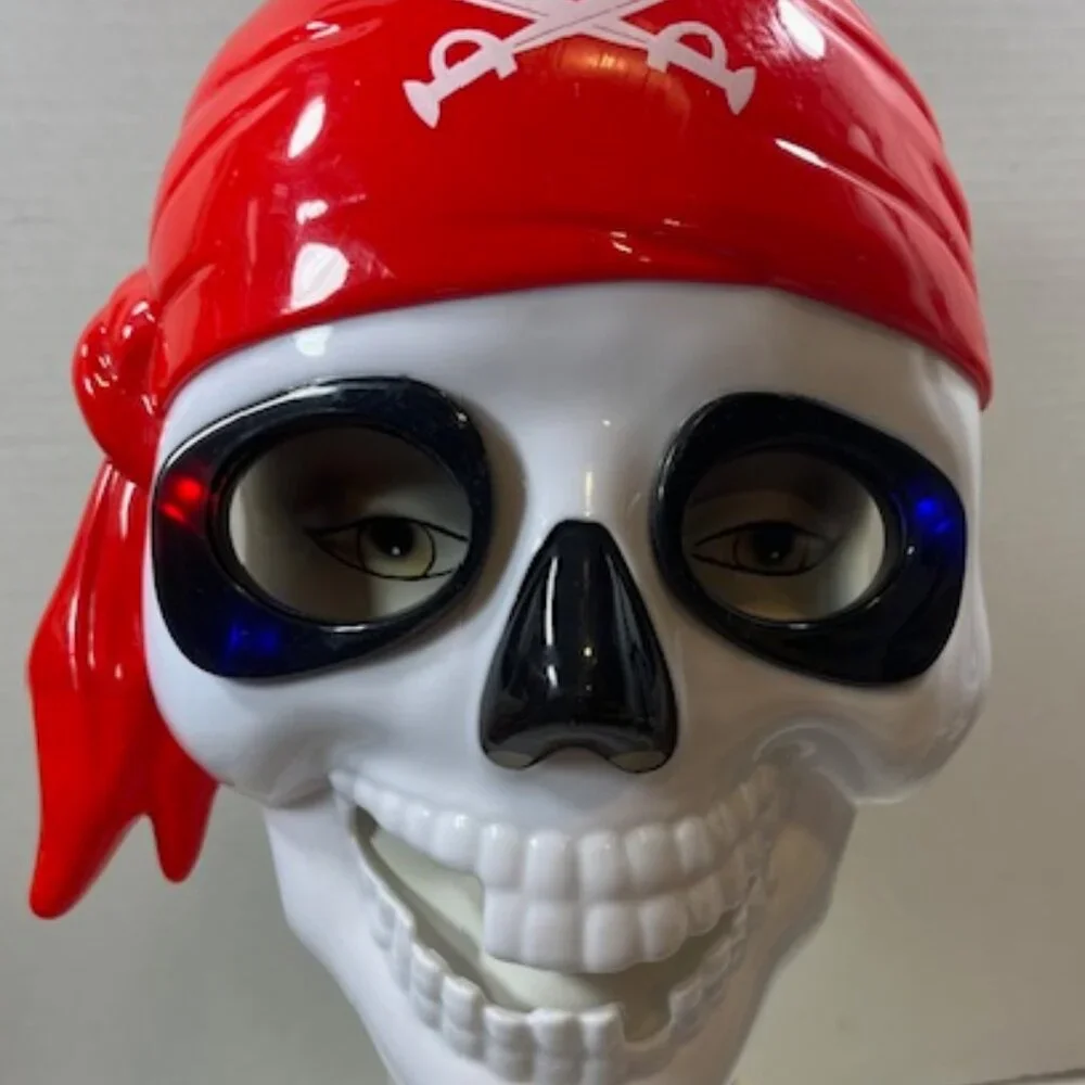 Pirate Skull Light-Up Mask Hard Plastic Halloween Party Adult/Youth